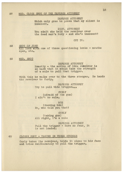 Moe Howard's 29pp. Script Dated March 1936 for The Three Stooges Film ''Disorder in the Court'' -- Very Good Condition